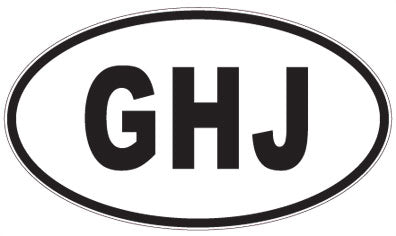 GHJ - 3 Letter Initials Oval Magnet