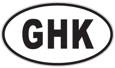 GHK - 3 Letter Initials Oval Magnet