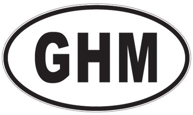 GHM - 3 Letter Initials Oval Magnet