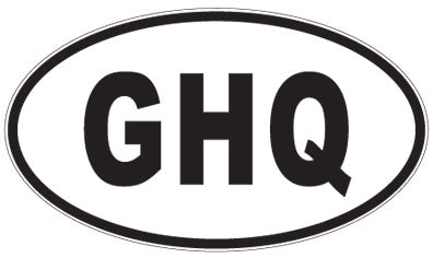 GHQ - 3 Letter Initials Oval Magnet