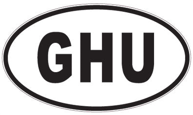 GHU - 3 Letter Initials Oval Sticker