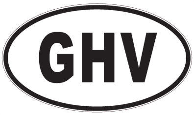 GHV - 3 Letter Initials Oval Sticker