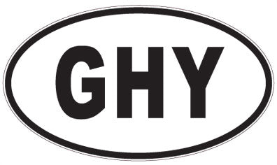 GHY - 3 Letter Initials Oval Magnet