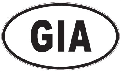 GIA - 3 Letter Initials Oval Sticker