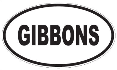 GIBBONS - Oval Magnet