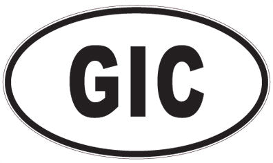 GIC - 3 Letter Initials Oval Sticker