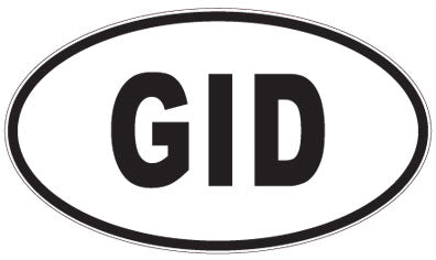 GID - 3 Letter Initials Oval Sticker