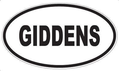 GIDDENS - Oval Sticker