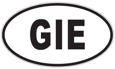 GIE - 3 Letter Initials Oval Sticker