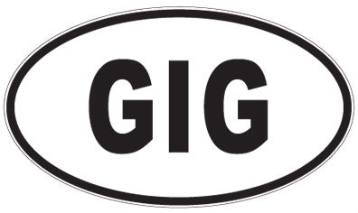 GIG - 3 Letter Initials Oval Magnet