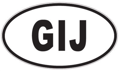 GIJ - 3 Letter Initials Oval Magnet