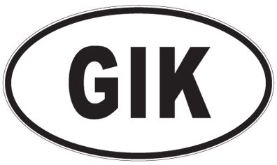 GIK - 3 Letter Initials Oval Magnet