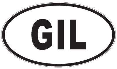 GIL - 3 Letter Initials Oval Sticker