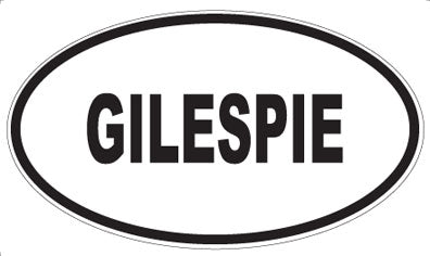 GILESPIE - Oval Magnet