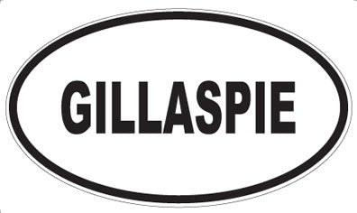 GILLASPIE - Oval Magnet