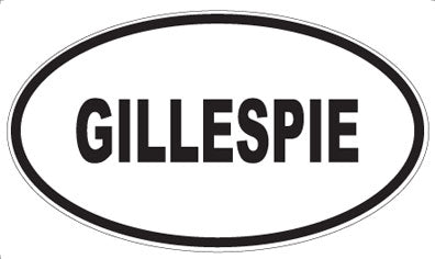GILLESPIE - Oval Magnet