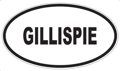 GILLISPIE - Oval Magnet