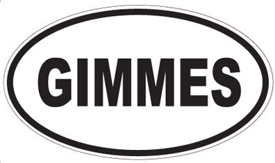 GIMMES - Oval Sticker