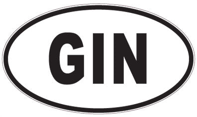 GIN - 3 Letter Initials Oval Magnet