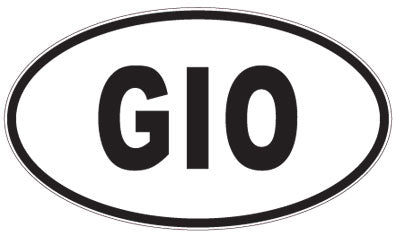 GIO - 3 Letter Initials Oval Sticker