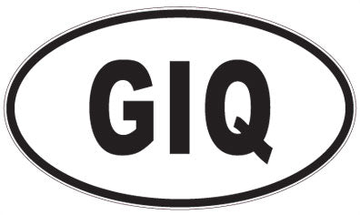 GIQ - 3 Letter Initials Oval Sticker