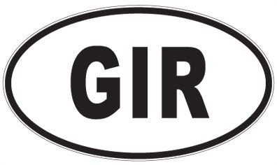GIR - 3 Letter Initials Oval Sticker
