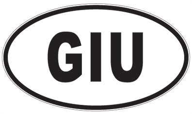 GIU - 3 Letter Initials Oval Sticker