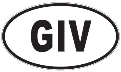 GIV - 3 Letter Initials Oval Magnet
