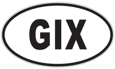 GIX - 3 Letter Initials Oval Magnet