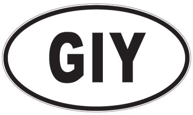 GIY - 3 Letter Initials Oval Sticker