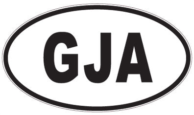 GJA - 3 Letter Initials Oval Sticker