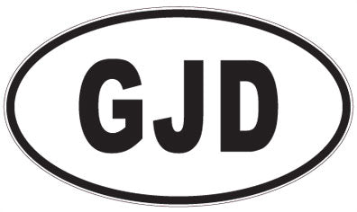 GJD - 3 Letter Initials Oval Sticker