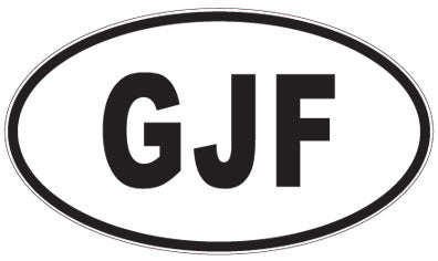 GJF - 3 Letter Initials Oval Sticker
