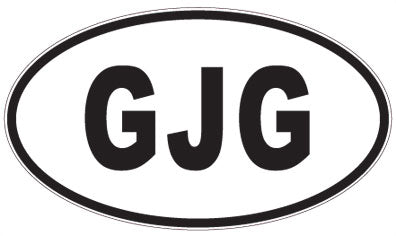GJG - 3 Letter Initials Oval Magnet
