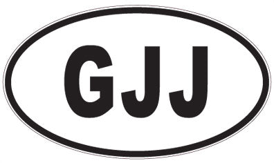 GJJ - 3 Letter Initials Oval Sticker