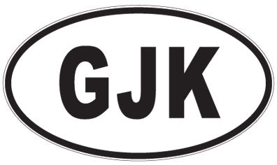 GJK - 3 Letter Initials Oval Sticker