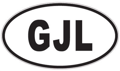 GJL - 3 Letter Initials Oval Magnet