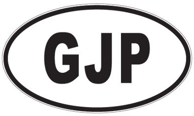GJP - 3 Letter Initials Oval Magnet