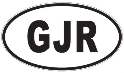 GJR - 3 Letter Initials Oval Sticker