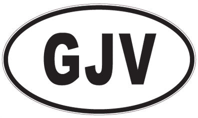 GJV - 3 Letter Initials Oval Magnet
