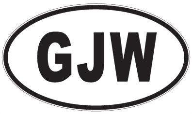 GJW - 3 Letter Initials Oval Sticker