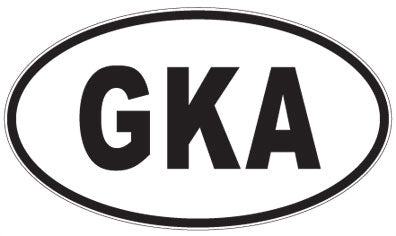 GKA - 3 Letter Initials Oval Sticker