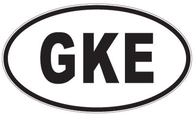 GKE - 3 Letter Initials Oval Sticker