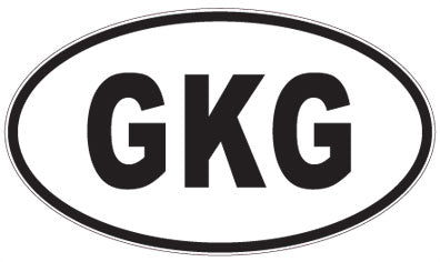 GKG - 3 Letter Initials Oval Magnet