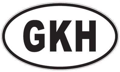 GKH - 3 Letter Initials Oval Sticker