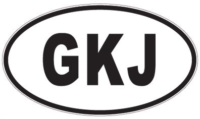 GKJ - 3 Letter Initials Oval Magnet