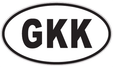GKK - 3 Letter Initials Oval Sticker