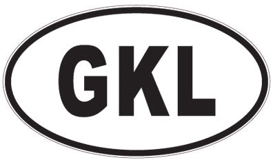 GKL - 3 Letter Initials Oval Sticker