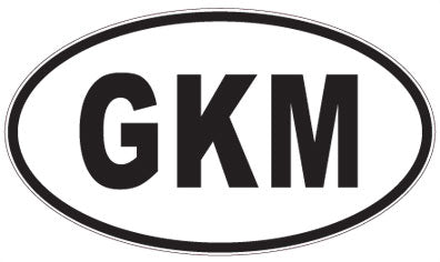 GKM - 3 Letter Initials Oval Magnet