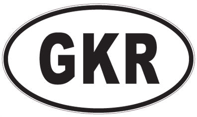 GKR - 3 Letter Initials Oval Magnet